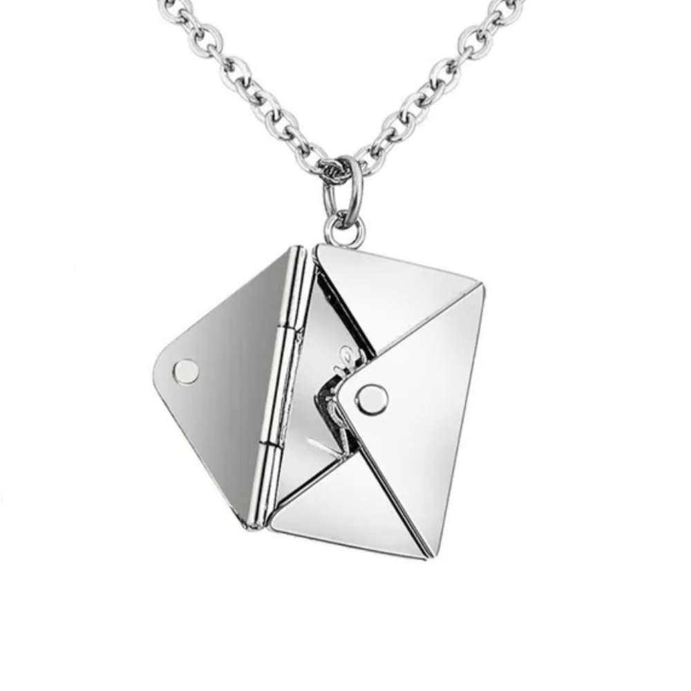 Unique “ Love You” Envelope Locket Necklace - Picture 3 of 8